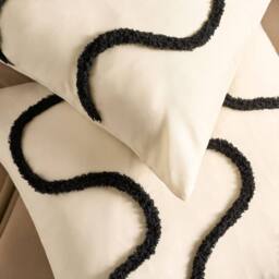 OHS 2 x Tufted Wave Cushion Cover Luxury Modern in Natural - Size: 45 cm x 45 cm - thumbnail 3