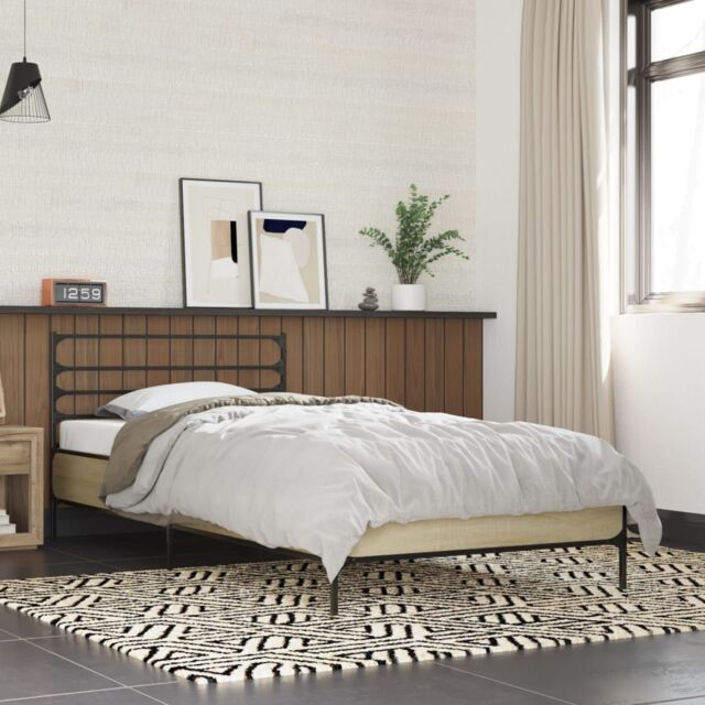 Berkfield Home Bed Frame without Mattress Sonoma Oak 100x200 cm in Brown - image 1