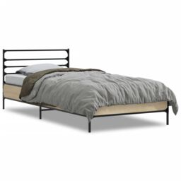 Berkfield Home Bed Frame without Mattress Sonoma Oak 100x200 cm in Brown - thumbnail 2