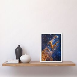 Artery8 NASA James Webb Space Telescope Pillars of Creation Eagle Nebula Artwork Framed Wall Art Print A4 in White - thumbnail 2