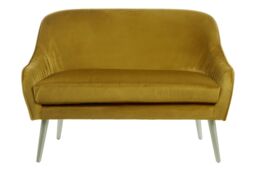 Orsina Luxurious Mustard Velvet Sofa For Sitting Areas, Spacious 2 Seater Sofa, Mid-century Sofa For Bedrooms in Yellow - thumbnail 6
