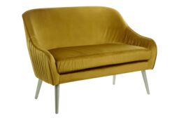 Orsina Luxurious Mustard Velvet Sofa For Sitting Areas, Spacious 2 Seater Sofa, Mid-century Sofa For Bedrooms in Yellow - thumbnail 5