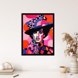 Wee Blue Coo Wall Art Print The Artist Bright Portrait Pop Music Icon Living Room Framed in Pink - Size: A4 - thumbnail 4