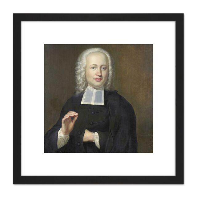 Artery8 Van Hengel Justus Tjeenk Founder Zeeland Society 8X8 Inch Square Wooden Framed Wall Art Print Picture with Mount in Black - image 1