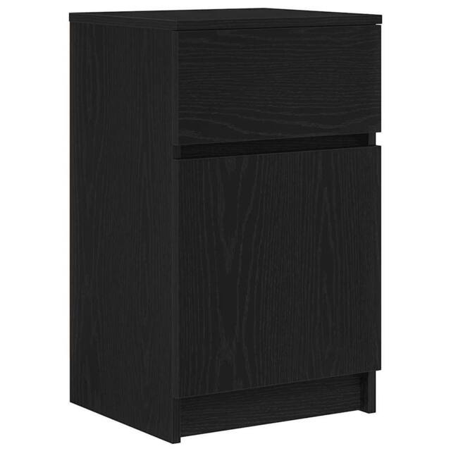 Berkfield Home Bedside Cabinet Black 39x35x65 cm Engineered Wood - Size: 39 x 35 x 65 cm - image 1