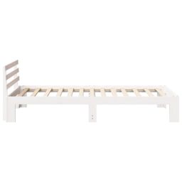 Berkfield Home Pine Wood Bed Frame White White Solid wood 90 x 200 cm Durable - thumbnail 7