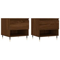 Berkfield Home Coffee Tables 2 pcs Brown Oak 50x46x50 cm Engineered Wood - Size: 50 x 46 x 50 cm - thumbnail 2