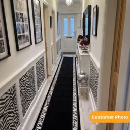 runrug Hallway Carpet Runner Rug - Soft & Comfy, 9mm - 'Zebra' in Black - Size: 70 cm x 180 cm - thumbnail 6