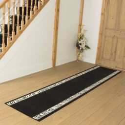 runrug Hallway Carpet Runner Rug - Soft & Comfy, 9mm - 'Zebra' in Black - Size: 70 cm x 180 cm - thumbnail 3