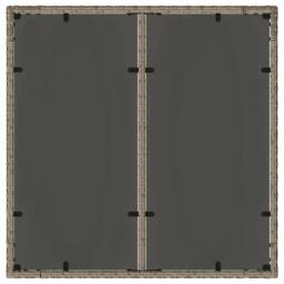 Berkfield Home Garden Table with Glass Top Grey 90x90x75 cm Poly Rattan - Size: 90 x 90 x 75 cm - thumbnail 7