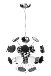 Orsina Disc Large Pendant Light, Chrome Finish Pendant Lamp, Lighting Pendant With Shimmering Discs For Home Décor in Silver - thumbnail 1