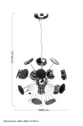 Orsina Disc Large Pendant Light, Chrome Finish Pendant Lamp, Lighting Pendant With Shimmering Discs For Home Décor in Silver - thumbnail 2