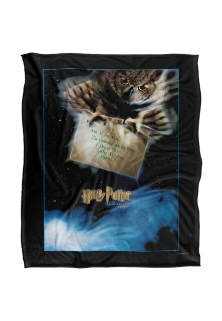 Harry Potter Owl Poster Officially Licensed Silky Touch Super Soft Throw Blanket 152x127 cm in White - image 1