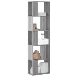 Berkfield Home Bookcase 5-Tier Grey Sonoma 45x23.5x162.5 cm Engineered Wood - thumbnail 1