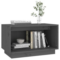 Berkfield Home TV Cabinet Grey 60x35x35 cm Solid Wood Pine - Size: 60 x 35 x 35 cm - thumbnail 5