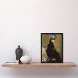 Artery8 Alfred Henry Maurer Portrait of a Woman in Black Framed Wall Art Print in Brown - Size: A4 - thumbnail 4