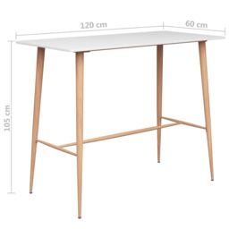 Berkfield Home Bar Table White 120x60x105 cm - Size: 120 x 60 x 105 cm - thumbnail 5