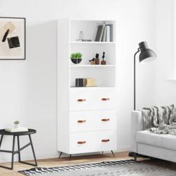 Berkfield Home Highboard White 69.5x34x180 cm Engineered Wood - thumbnail 2