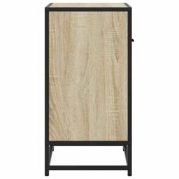 Berkfield Home Bedside Cabinet Sonoma Oak 60x31x60 cm Engineered Wood & Metal in Brown - Size: 60 x 31 x 60 cm - thumbnail 6