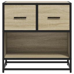 Berkfield Home Bedside Cabinet Sonoma Oak 60x31x60 cm Engineered Wood & Metal in Brown - Size: 60 x 31 x 60 cm - thumbnail 5