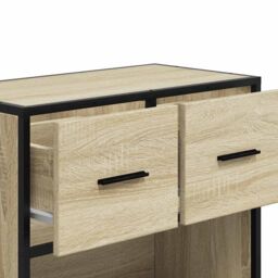 Berkfield Home Bedside Cabinet Sonoma Oak 60x31x60 cm Engineered Wood & Metal in Brown - Size: 60 x 31 x 60 cm - thumbnail 9