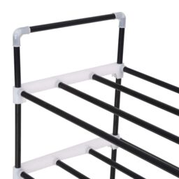 Berkfield Home Shoe Rack with 4 Shelves Metal & Plastic Black - thumbnail 4