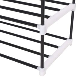 Berkfield Home Shoe Rack with 4 Shelves Metal & Plastic Black - thumbnail 5