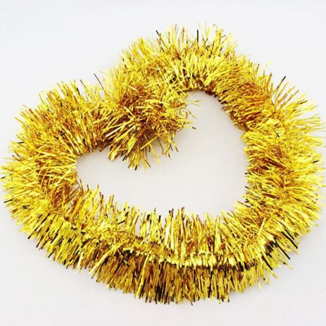 Shatchi 1.8m/6ft Gold Luxury Deluxe Chunky Christmas Tinsel Garland Xmas Tree Decorations, one - image 1