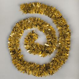 Shatchi 1.8m/6ft Gold Luxury Deluxe Chunky Christmas Tinsel Garland Xmas Tree Decorations, one - thumbnail 3