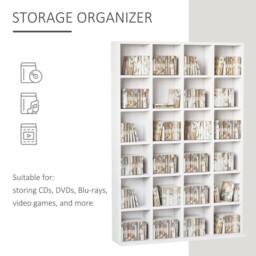 STILVORA Media Storage Unit with Adjustable Shelves in White - thumbnail 6