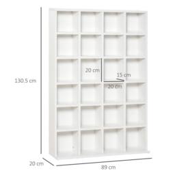 STILVORA Media Storage Unit with Adjustable Shelves in White - thumbnail 4