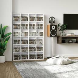 STILVORA Media Storage Unit with Adjustable Shelves in White - thumbnail 3
