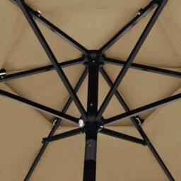 Berkfield Home 3-Tier Parasol with Aluminium Pole Taupe 2.5 m in Beige - thumbnail 5