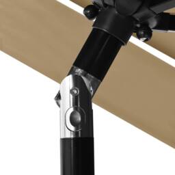 Berkfield Home 3-Tier Parasol with Aluminium Pole Taupe 2.5 m in Beige - thumbnail 6