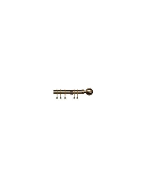 New Edge Blinds 25-28mm Ball End Metal Curtain Pole Set - Antique Brass in Bronze - Size: 200 cm - 380 cm - image 1