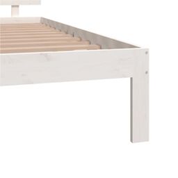 Berkfield Home Bed Frame White Solid Wood Pine 140x190 cm - thumbnail 6