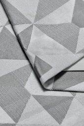 Alan Symonds Skandi Geometric Jacquard Fully Lined Eyelet Curtains in Silver - Size: 168 cm width x 137 cm drop - thumbnail 3