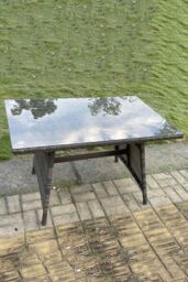 Fimous PE Rattan Dining Table With Clear Tempered Glass in Dark Grey - thumbnail 2