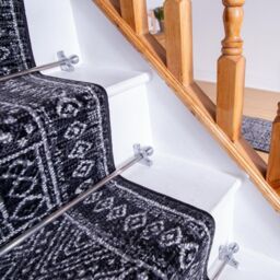 runrug Black Afrikans Stair Carpet Runner - Size: 70 cm x 690 cm - thumbnail 2