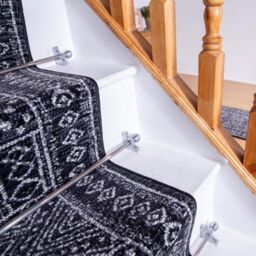 runrug Black Afrikans Stair Carpet Runner - Size: 70 cm x 690 cm - thumbnail 4