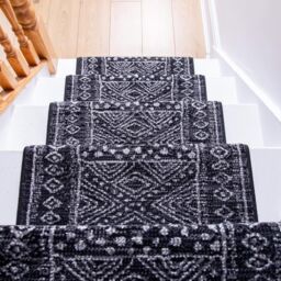 runrug Black Afrikans Stair Carpet Runner - Size: 70 cm x 690 cm - thumbnail 6
