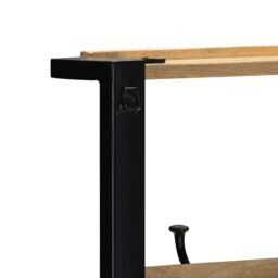 Berkfield Home Clothes Rack 80x40x190 cm Solid Rough Wood Mango in Brown - Size: 80 x 40 x 190 cm - thumbnail 5
