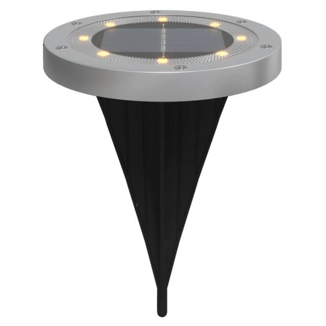 Berkfield Home Solar Ground Lights with Ground Spikes Outdoor 12 pcs Warm White in Silver - image 1
