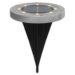 Berkfield Home Solar Ground Lights with Ground Spikes Outdoor 12 pcs Warm White in Silver