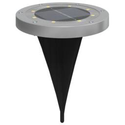 Berkfield Home Solar Ground Lights with Ground Spikes Outdoor 12 pcs Warm White in Silver - thumbnail 4