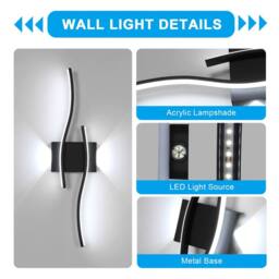Pheashine Sleek Wall Lamp Black 59cm 14W White Light 6500K 220V - thumbnail 7