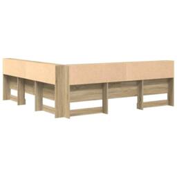 Berkfield Home Storage Headboard with Shelf Sonoma oak 200 cm Engineered wood in Light Tan - thumbnail 8