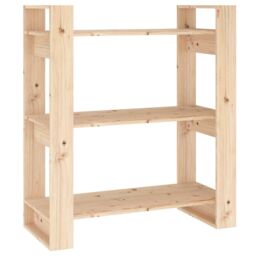 Berkfield Home Book Cabinet/Room Divider 80x35x91 cm Solid Wood Pine in Brown - Size: 80 x 35 x 91 cm - thumbnail 2
