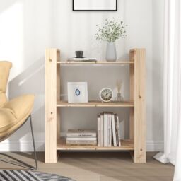 Berkfield Home Book Cabinet/Room Divider 80x35x91 cm Solid Wood Pine in Brown - Size: 80 x 35 x 91 cm - thumbnail 3