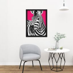 "Artery8 Wall Art Print Close up Beasties Zebra Large Large Framed Wall Décor Art in Black - Size: W18"" x H24""" - thumbnail 2